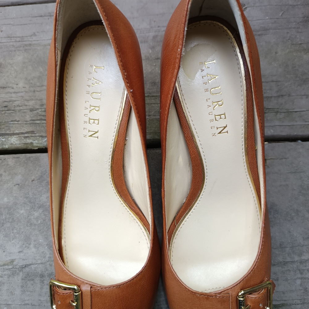 Ralph Lauren Tan Leather Women's Shoes